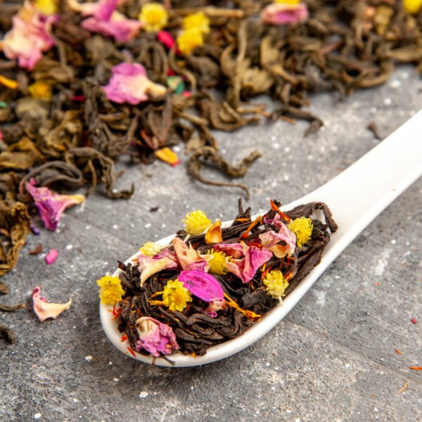 front-view-dried-fruity-tea-fresh-with-flower-flavor-grey-space